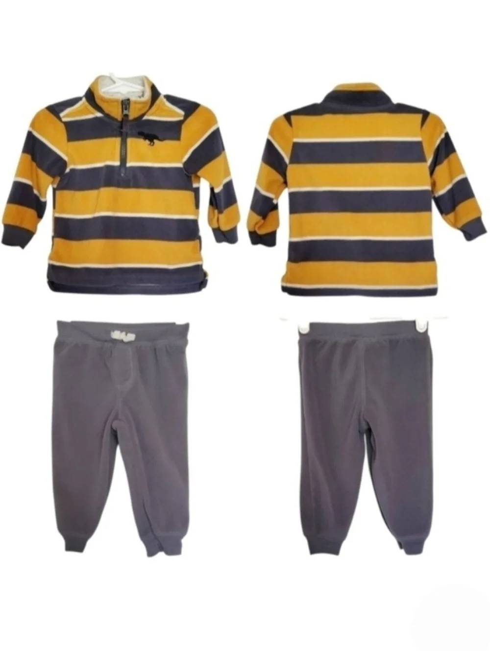 K1149 * Child of Mine 2pc Set - Jacket & Sweatpants Yellow Gray Size 12M